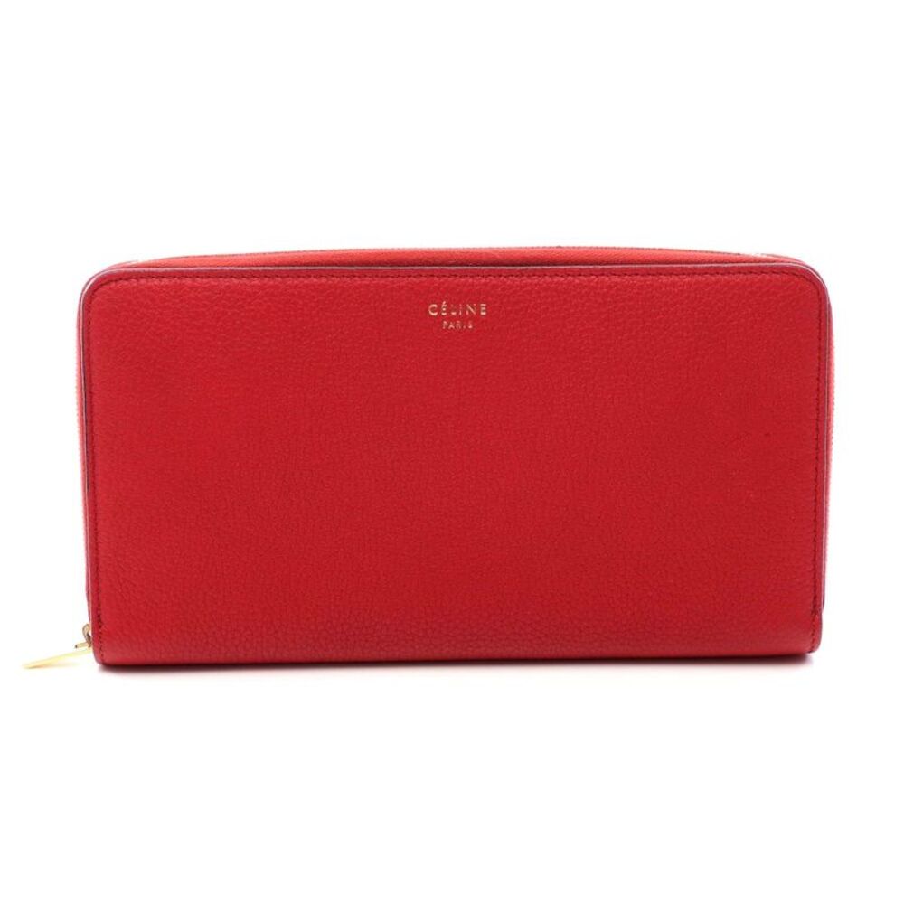 Celine Leather Round Long Wallet